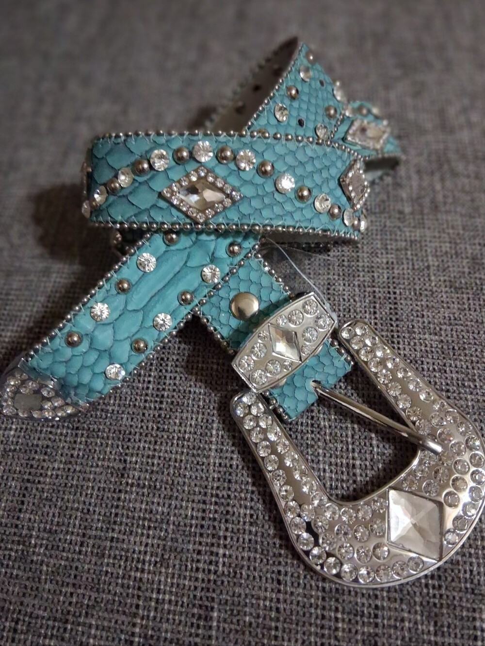 Turquoise and Silver Studded Women's Belt